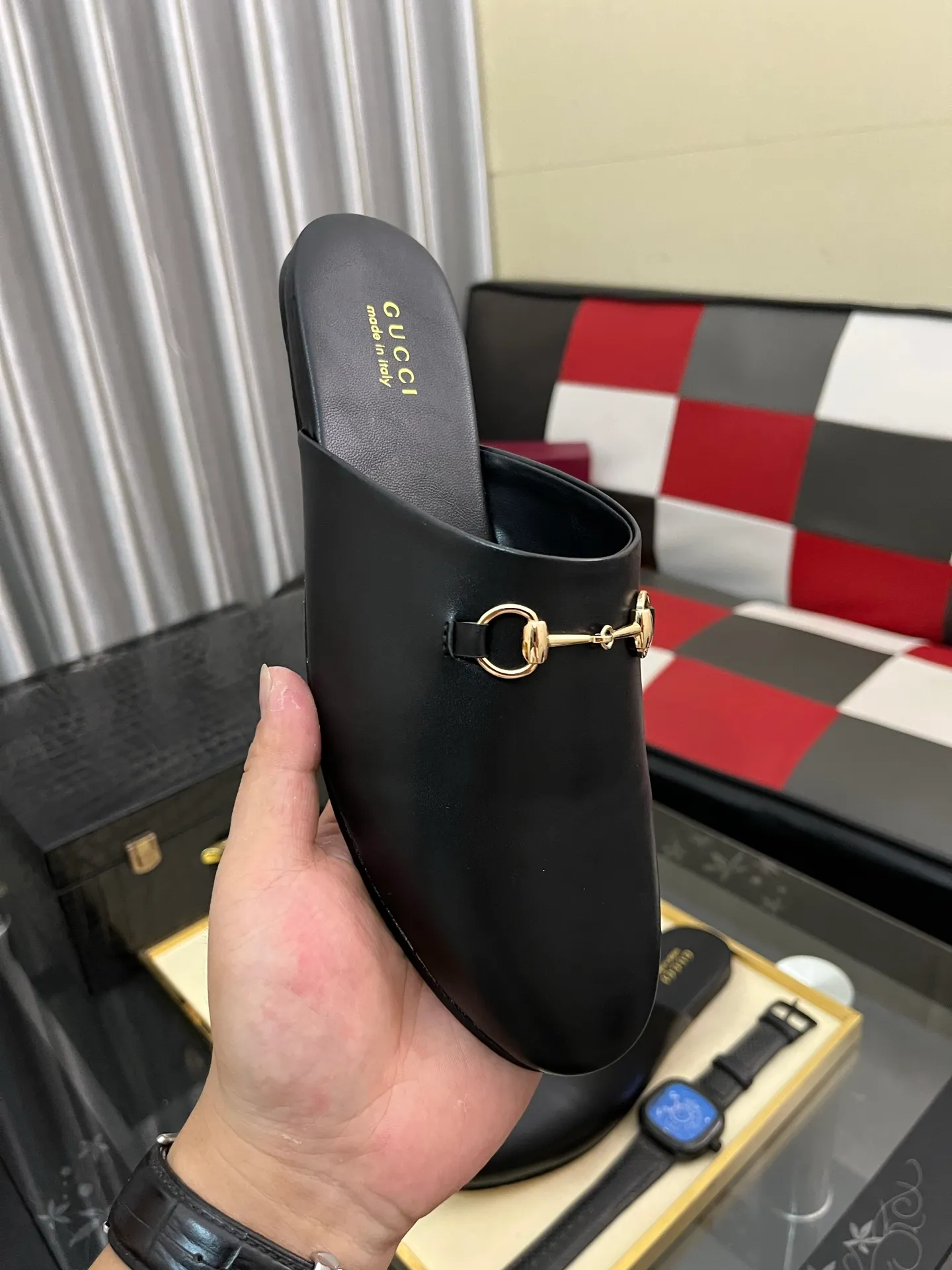 Men's shoes 💰480⌚️⌚️[Gucci] 2024 new season half-slip men's shoes, made of Italian imported first-layer frosted cowhide➕sheepskin lining, original hardware buckle, original combination wear-resistant outsole, real shot 🎬 Very comfortable on the feet, size 36-44